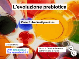 Parte 1: Ambienti prebiotici