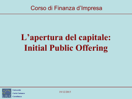 L`apertura del capitale: Initial Public Offering (IPO)