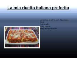 La mia ricetta italiana preferita