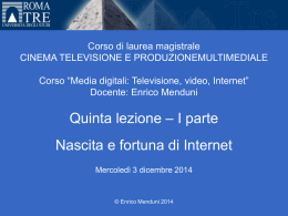 Media digitali 2014-15 Lezione 6, Parte I