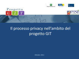 Il processo Privacy nell`ambito del Progetto GIT