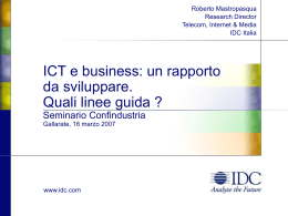 ICT e Business: un rapporto da sviluppare. Quali