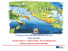 Il Programma ENPI CBC Bacino del Mediterraneo 2007/2013