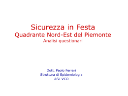 Quadrante nord-est del Piemonte- Analisi dei questionari