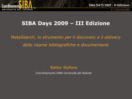 slides - Coordinamento SIBA