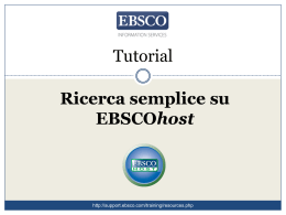 Ricerca semplice su EBSCOhost