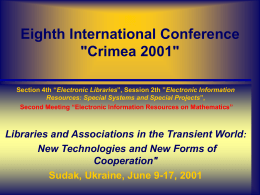 Eighth International Conference "Crimea 2001" - e-Lis