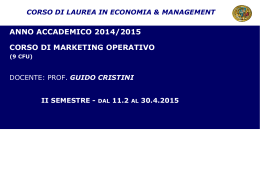 Programma Corso 2014/2015 - Dipartimento di Economia