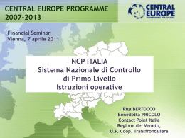 Diapositiva 1 - Cooperazione Territoriale Europea