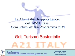 GDL Turismo Sostenibile - Coordinamento Agende 21 Locali Italiane