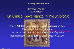 Relazione Dott. Potena `La Clinical Governance in Pneumologia`