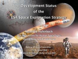 Development Status of the ESA Space Exploration Strategy