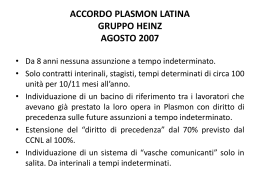 ACCORDO PLASMON LATINA GRUPPO HEINZ AGOSTO 2007