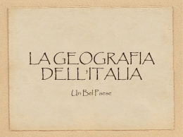 LA GEOGRAFIA DELL`ITALIA