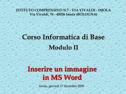 Lezione del 17/12/2009 - Inserire immagini in MS Word