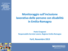 Monitoraggio sull`inclusione lavorativa delle persone con disabilità