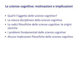 Parte monografica sulle scienze cognitive