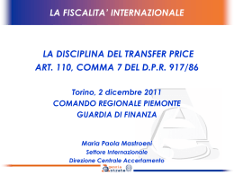 Torino, 2-12-11 D.ssa Mastroeni