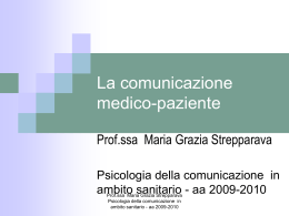 4 - La comunicazione medico
