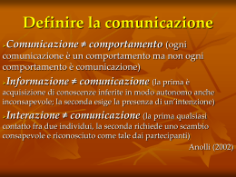 Definizione di comunicazione