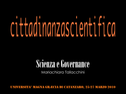 Scienza e Governance