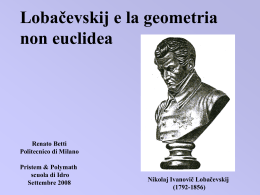Lobacevskij e la nascita della geometria non