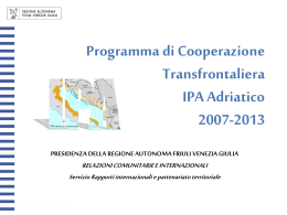 Slides di presentazione del Programma IPA Adriatico