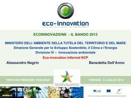 Il Programma CIP Eco-innovazione e il Bando