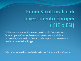 Fondi Strutturali e di Investimento Europei ( SIE o ESI)