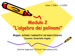 Modulo 2 “L`algebra dei polinomi”