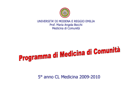 Nessun titolo diapositiva - Facoltà di Medicina e Chirurgia