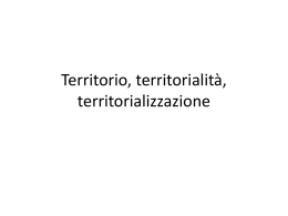 G3. territorio, territorialità, territorializzazione