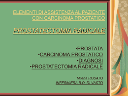 K prostat e prostatectomia radicale assistenza sala operatoria