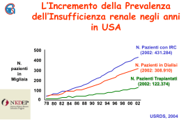 Dati Epidemiologici USA - Fondazione Italiana del Rene