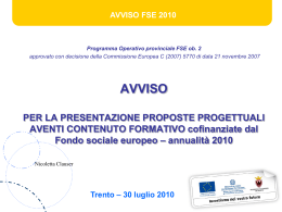Diapositiva 1 - Il Fondo Sociale Europeo in Trentino