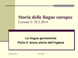 Storia delle lingue europee V