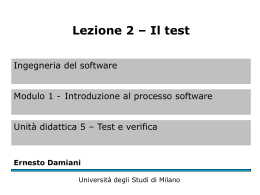 Il test - Università degli Studi di Milano