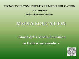 Storia della Media Education - alfabetico dei docenti 2009