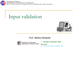 input-validation - Dipartimento di Matematica e Informatica