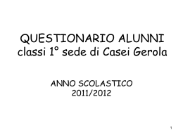 QUESTIONARIO ALUNNI CASEI GEROLA 2011