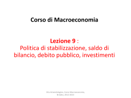 Corso di Macroeconomia Lezione 8 : Curva di