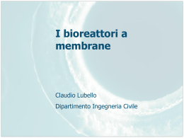 I bioreattori a membrane - Ordine dei Chimici della Toscana