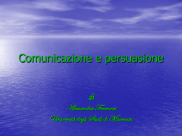 Comunicazione e persuasione - Università degli Studi di Macerata