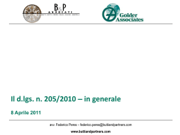 "Il d.lgs. n. 205/2010 – in generale" (avv. Federico