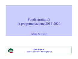 fondi strutturali in Italia Giulia Tavernese