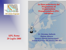 Il Programma di Cooperazione Transfrontaliera IPA Adriatico