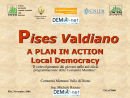 Il progetto Pises Valdiano: Piano Interattivo di Sviluppo Socio