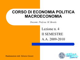 Appunti di economia politica: macroeconomia parte 4