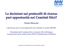 Paola Mosconi - Istituto di Ricerche Farmacologiche Mario Negri