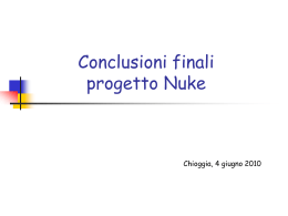 Conclusioni finali progetto Nuke - “G. Veronese”